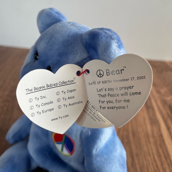 3 FOR $25: Authentic TY Beanie Babies Peace Bear, 2002. NWT - Picture 4 of 4